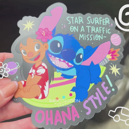 Lilo & Stitch Ohana Style Car Magnet – Waterproof Disney-Inspired Vehicle Accessory
