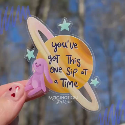 Bluey You’ve Got This Sticker – Clear Waterproof Vinyl Motivational Decal for Tumblers & Laptops