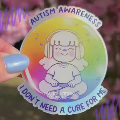 Autism Awareness Quote Sticker for Laptop Water Bottle Decor Holographic Matte Vinyl Neurodivergent Pride Decal Empowerment Gift Idea