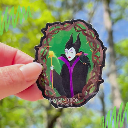 Maleficent Sticker – Mirror Glossy Disney Villain Vinyl Decal, Waterproof, Dark Fairy Mistress of Evil Sticker, Villain Fan Gift