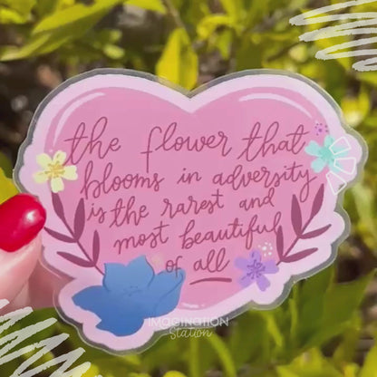 Mulan Quote Sticker, Disney Princess Vinyl Decal, Transparent Glossy Waterproof Sticker, Motivational Laptop Water Bottle Sticker