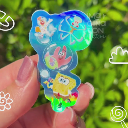 Bob and Friends Under the Sea - Waterproof Glossy Holographic Effect