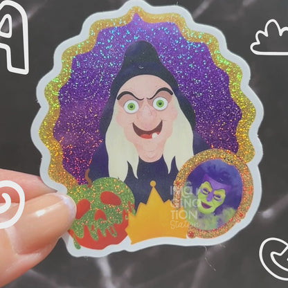 Queen Grimhilde, Snow White Evil Queen Sticker, Queen Grimhilde Villain Vinyl, Pixie Dust Glossy Waterproof Decal, Disney Villains Laptop Water Bottle Sticker