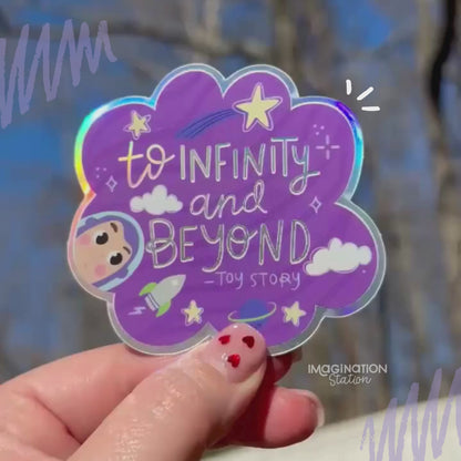 Buzz Lightyear Sticker - Holographic Toy Story Decal - Waterproof Vinyl Sticker for Tumblers, Laptops & Water Bottles