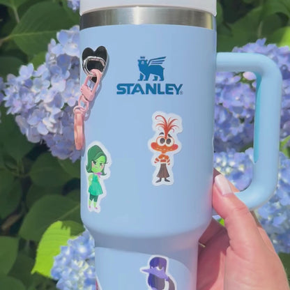 Inside Out 2 Stanley Cup 40oz Tumbler with DIY Vinyl Sticker Set – Personalized Disney Pixar Emotional Drinkware