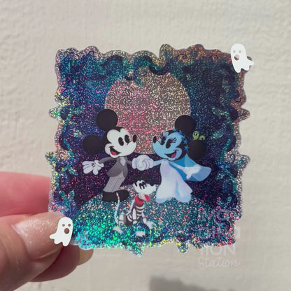 Mickey Minnie Corpse Bride Sticker | Tim Burton Disney Gothic Crossover Vinyl Decal