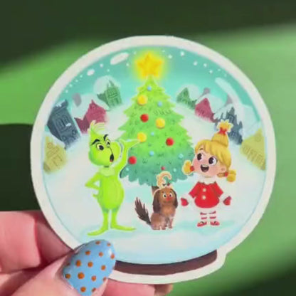 Grinch and Cindy Lou Who - Waterproof Glossy Effect Sticker