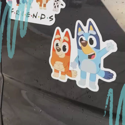 Bluey & Bingo Car Magnet – Die-Cut Design