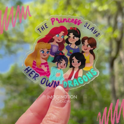 Princess Quote Sticker – Empowering Disney Magic in Clear Glossy Vinyl!
