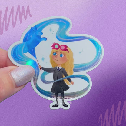 Luna Holographic Vinyl Sticker – Waterproof Rainbow Wizard Magic Decal