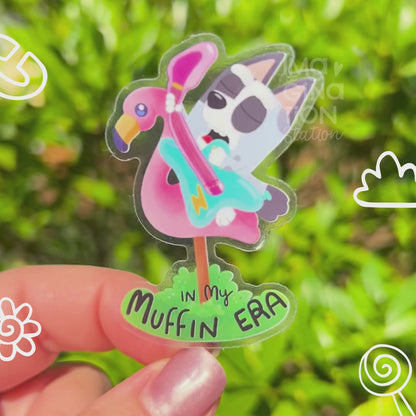 In My Muffin Era Sticker | Bluey Transparent Glossy Vinyl Decal | Funny Chaos Toddler Sticker | Waterproof Cute Bluey Fan Art