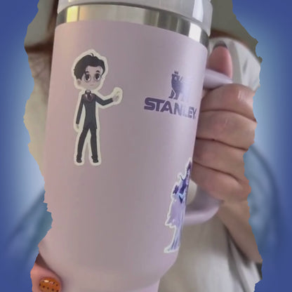 Custom 40oz Tumbler with Corpse Bride Glow in the Dark Sticker Sheet