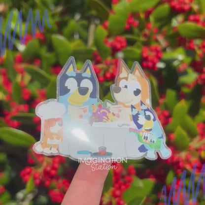 Bluey and Family Clear Glossy Sticker | Waterproof Vinyl Decal for Tumblers, Phone Cases & Laptops
