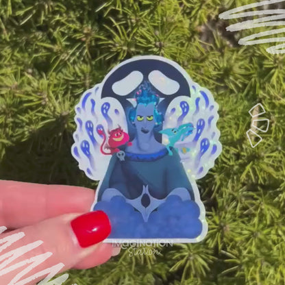 Hades Glitter Vinyl Sticker | Waterproof Glossy Hercules Decal | 2.4”x3” Disney Villain Sticker for Laptop, Bottle, Journal, and More