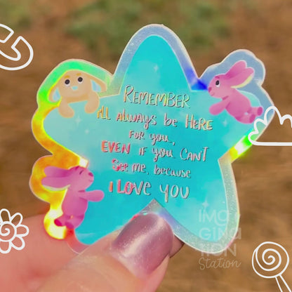 Bluey Quote Sticker | Holographic Star Vinyl Decal | Inspirational Cartoon Quote | Waterproof Tumbler Laptop Sticker
