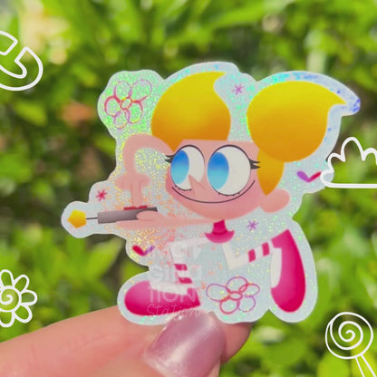 DeeDee Dexter's Laboratory Sticker | Pixie Dust Glossy Cartoon Decal | 90s Dexter's Lab Vinyl | Kawaii Funny Nostalgic Gift