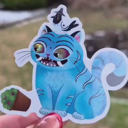 Derpy Tiger Sticker - Cute K-Pop Cat Waterproof Vinyl Decal