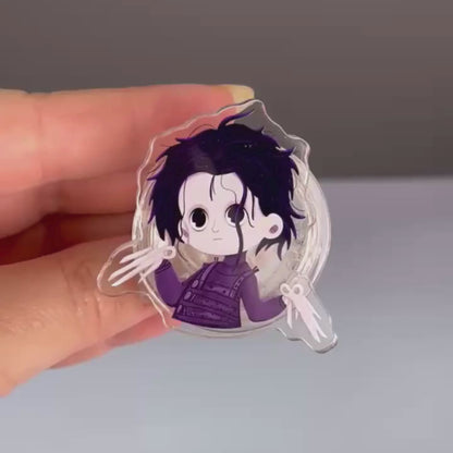 Edward Scissorhands Phone Holder - Clear Acrylic Desk Stand for iPhone & Android