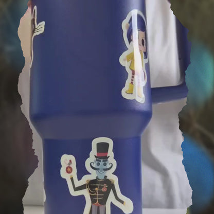 Coraline Custom Tumbler 40oz - Glow in the Dark Vinyl Sticker Set