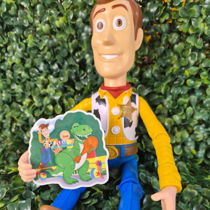 Toy Story Woody Featuring Rex Sticker - Waterproof Clear Glossy Effect