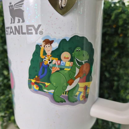 Toy Story Woody Featuring Rex Sticker - Waterproof Clear Glossy Effect